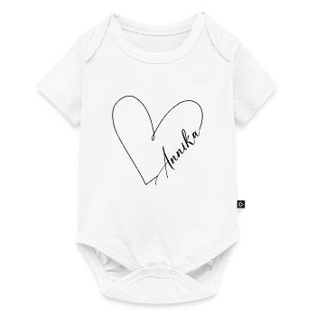Annika Nom Ligne de coeur - Body à manches courtes Premium Bébé - blanc - Devant
