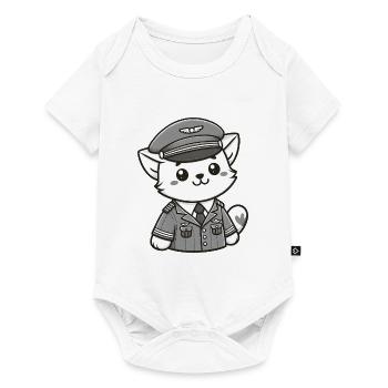 Cute Cat Pilot - Baby Premium short-sleeve bodysuit - white - Front