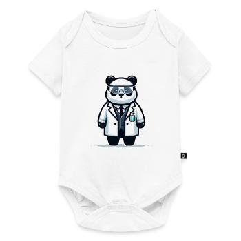Mignon panda scientifique - Body à manches courtes Premium Bébé - blanc - Devant