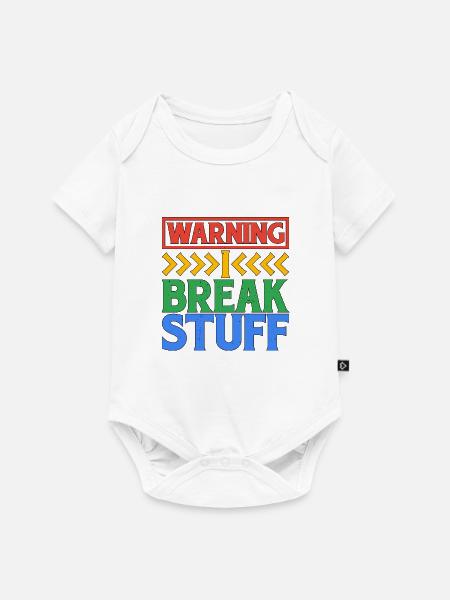 Warning I Break Stuff 6 - Baby Premium Kurzarmbody - Weiß
