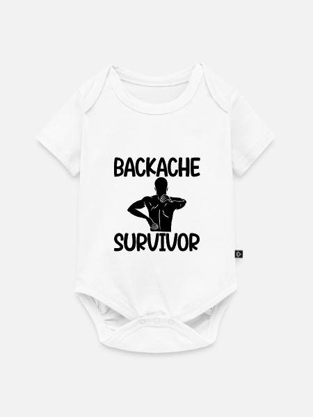 Backache Survivor 2 - Baby Premium Kurzarmbody - Weiß