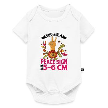 You See A Peace Sign, I See 5-6 Cm - Baby Premium Kurzarmbody - Weiß - Vorne