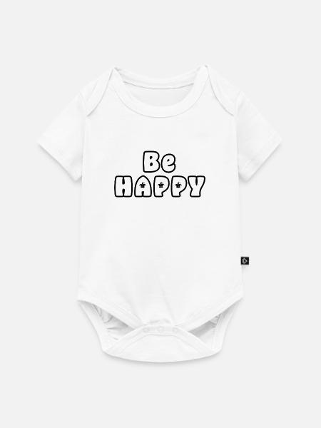 Be Happy - Baby Premium Kurzarmbody - Weiß