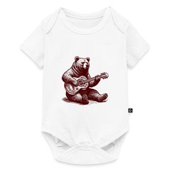 Bear Playing Guitar Funny Wild Animal Guitarist - Baby Premium short-sleeve bodysuit - white - Front