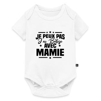 Je peux pas j'ai bêtise avec mamie - Body à manches courtes Premium Bébé - blanc - Devant