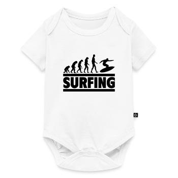 Evolution des Surfens Vom Menschen zum Surfer - Baby Premium Kurzarmbody - Weiß - Vorne