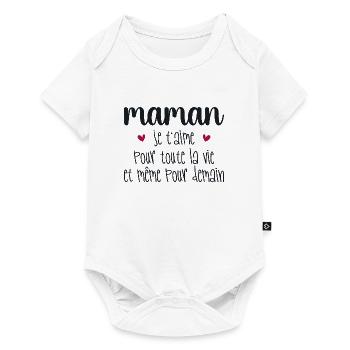 Maman je t'aime, Mère, Bébé, Naissance, Amour - Body à manches courtes Premium Bébé - blanc - Devant