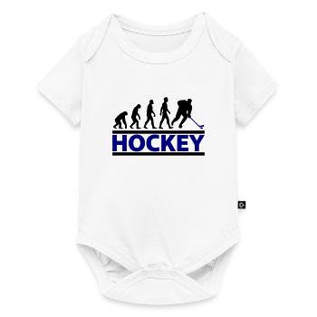 Evolution Hockey Player Cooles Geschenk - Baby Premium Kurzarmbody - Weiß - Vorne