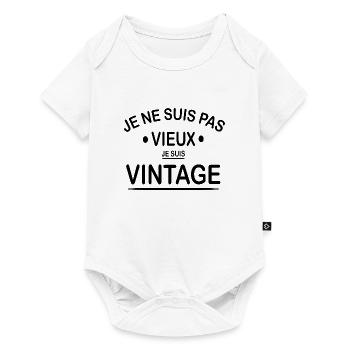Je ne suis pas vieux je suis vintage - Body à manches courtes Premium Bébé - blanc - Devant