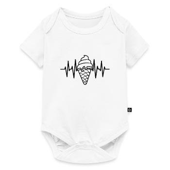 Eiscreme Liebe Eis Herzschlag - Baby Premium Kurzarmbody - Weiß - Vorne