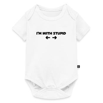 Je suis avec stupide - Body à manches courtes Premium Bébé - blanc - Devant