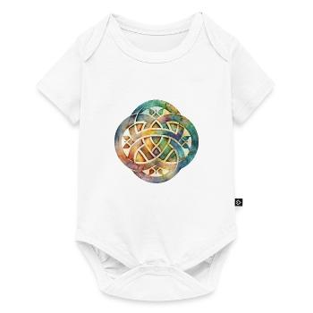 Symbole coloré des aquarelles à nœud celtique - Body à manches courtes Premium Bébé - blanc - Devant