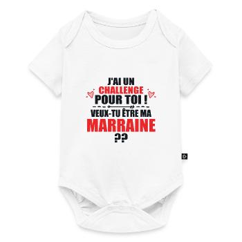 Nouveau Challenge Veux-tu être ma Marraine? - Body à manches courtes Premium Bébé - blanc - Devant