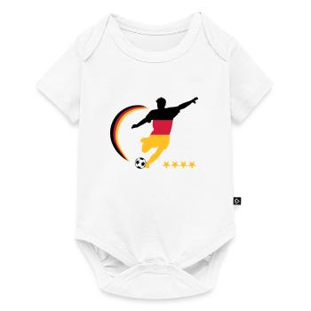 joueur de football Allemagne - Body à manches courtes Premium Bébé - blanc - Devant