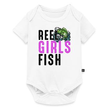 Reel Girls Fish Femelle Femme Basse Pêche Rétro - Body à manches courtes Premium Bébé - blanc - Devant
