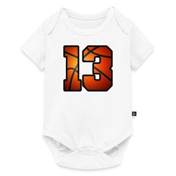 Enfants 13e anniversaire Joueur de basket-ball 13 ans - Body à manches courtes Premium Bébé - blanc - Devant