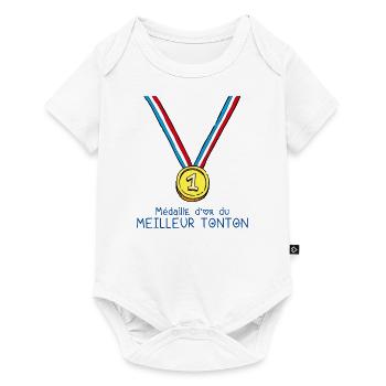 T-shirt Médaille d'or du meilleur tonton - Body à manches courtes Premium Bébé - blanc - Devant