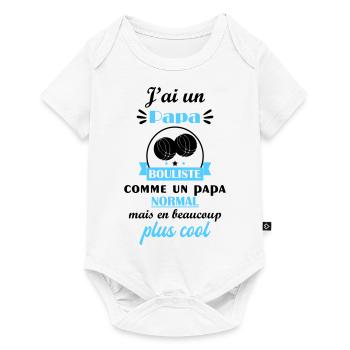 J'ai un papa bouliste, cadeau de naissance - Body à manches courtes Premium Bébé - blanc - Devant