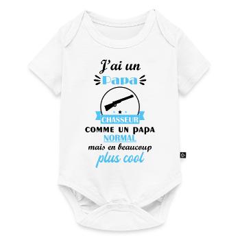 J'ai un papa chasseur, cadeau de naissance - Body à manches courtes Premium Bébé - blanc - Devant
