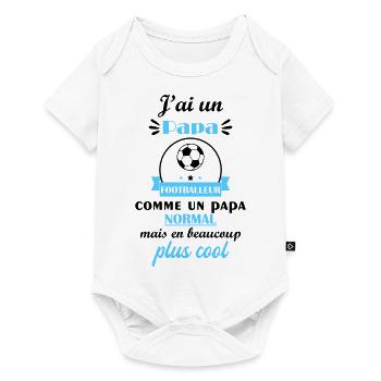 J'ai un papa footballeur, cadeau de naissance - Body à manches courtes Premium Bébé - blanc - Devant