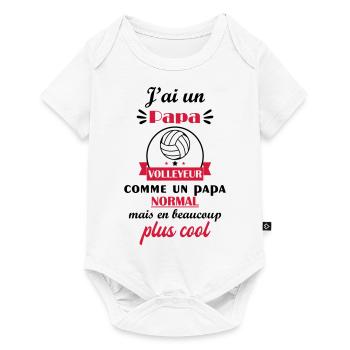 J'ai un papa volleyeur, cadeau fête des pères - Body à manches courtes Premium Bébé - blanc - Devant