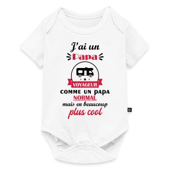 J'ai un papa voyageur, cadeau fête des pères - Body à manches courtes Premium Bébé - blanc - Devant