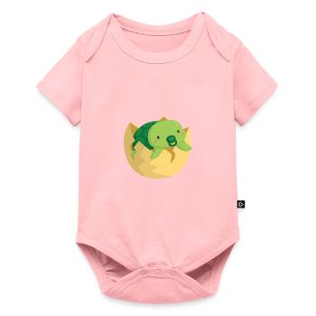 Süße Babyschildkröte schlüpft aus Shell - Baby Premium Kurzarmbody - Rosa - Vorne