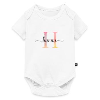 H | Monogramm | Name | Hanna |Watercolor - Baby Premium Kurzarmbody - Weiß - Vorne