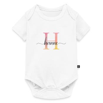 H | Monogram | Name | Hanne |Watercolor - Baby Premium short-sleeve bodysuit - white - Front