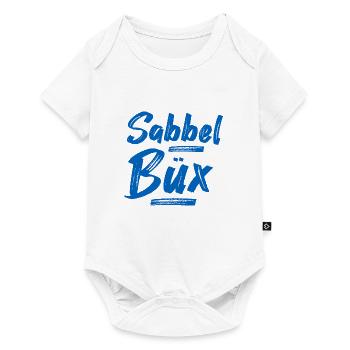Sabbelbüx Plattdeutsch blau - Baby Premium Kurzarmbody - Weiß - Vorne