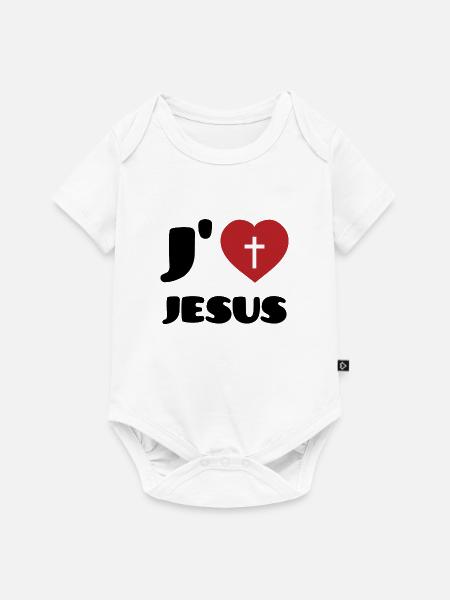 ich liebe Jesus - Baby Premium Kurzarmbody - Weiß