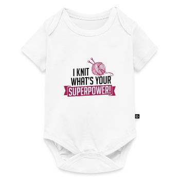 I Knit what's your superpower - Baby Premium short-sleeve bodysuit - white - Front
