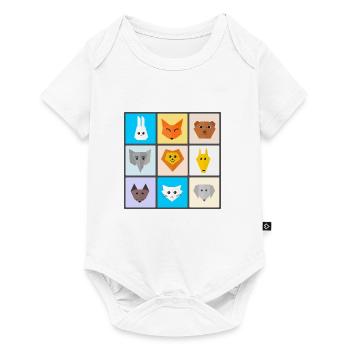 Colorful animal mix with favorite animals - Baby Premium short-sleeve bodysuit - white - Front