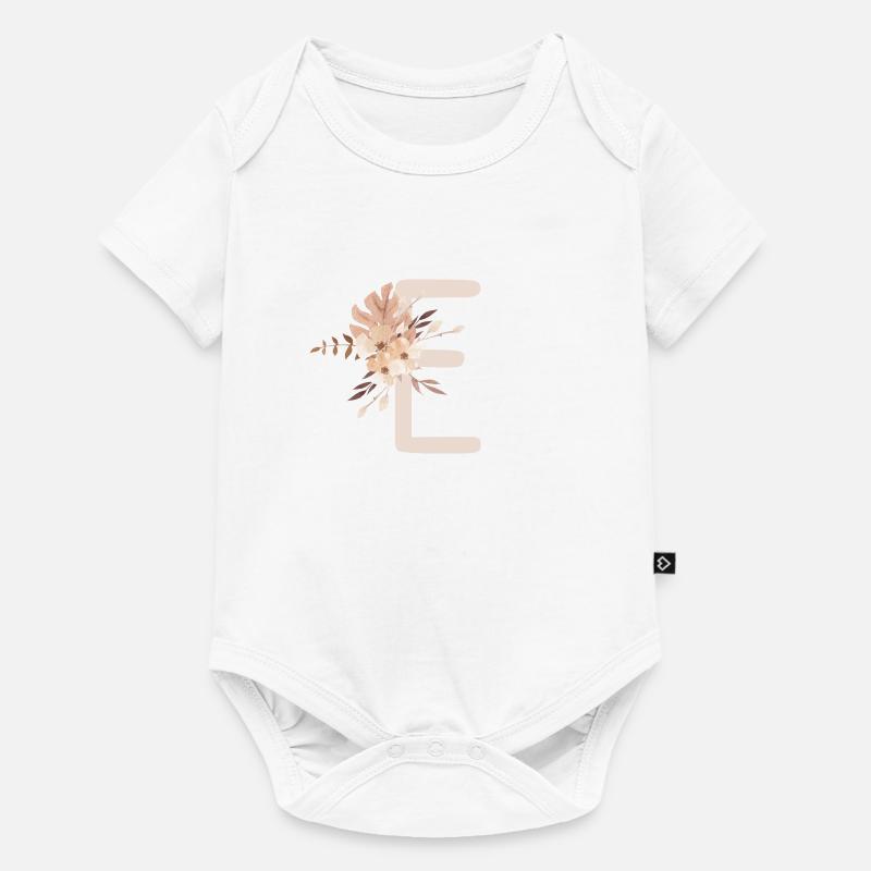BOHO Art Letter E - Baby Premium Kurzarmbody - Weiß
