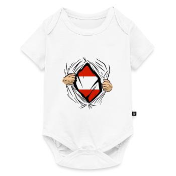 Drapeau de l’Autriche Drapeau autrichien AT - Body à manches courtes Premium Bébé - blanc - Devant
