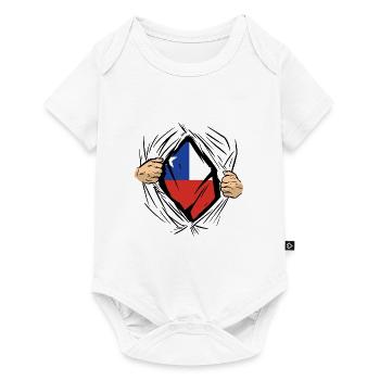 Chili Drapeau Amérique du Sud Drapeau Chili Vintage - Body à manches courtes Premium Bébé - blanc - Devant
