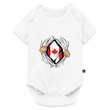 Drapeau du Canada Feuille d’érable Drapeau canadien Canada - Body à manches courtes Premium Bébé - blanc - Devant