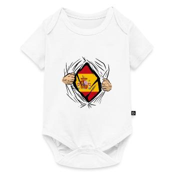 Drapeau d’Espagne Vintage Drapeau espagnol d’occasion Look - Body à manches courtes Premium Bébé - blanc - Devant