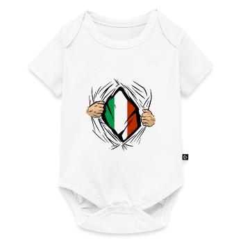 Italie Drapeau Vintage Drapeau Italien Occasion Look - Body à manches courtes Premium Bébé - blanc - Devant