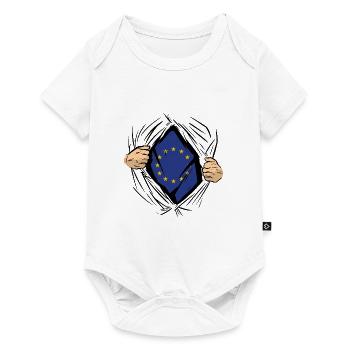 Drapeau de l’Europe EU Euro Drapeau européen - Body à manches courtes Premium Bébé - blanc - Devant