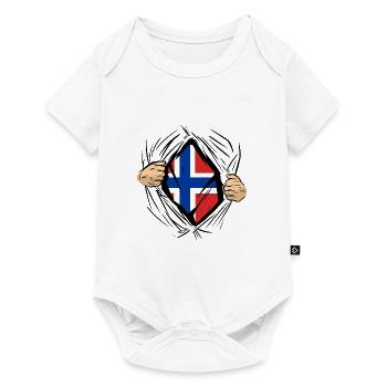 Norvège Drapeau Scandinavie Drapeau norvégien - Body à manches courtes Premium Bébé - blanc - Devant