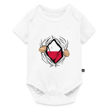 Drapeau de Pologne utilisé Look Polska Drapeau polonais - Body à manches courtes Premium Bébé - blanc - Devant
