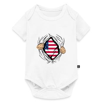 USA Flag America Flag Stars & Stripes Patriot - Body à manches courtes Premium Bébé - blanc - Devant