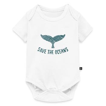 Save the oceans - Baby Premium Kurzarmbody - Weiß - Vorne