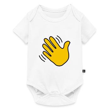 Emoji Main Agitant La couleur de l’esquisse - Body à manches courtes Premium Bébé - blanc - Devant