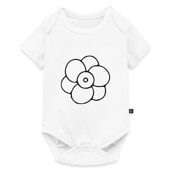 Flower drawing nature sketch black - Baby Premium short-sleeve bodysuit - white - Front