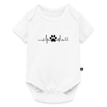 Funny Heartbeat Dogs and Cats Lovers Men Women - Body à manches courtes Premium Bébé - blanc - Devant