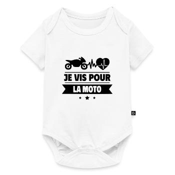 je vis pour la moto Moto, Cadeau Motard - Body à manches courtes Premium Bébé - blanc - Devant