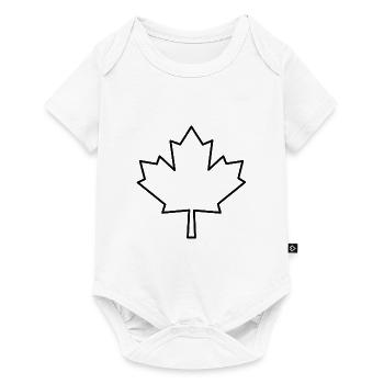 Contour de la feuille d'érable - Body à manches courtes Premium Bébé - blanc - Devant
