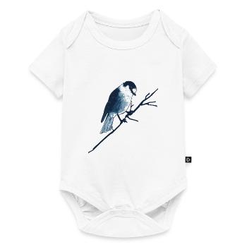 Spatz auf Ast - Baby Premium Kurzarmbody - Weiß - Vorne